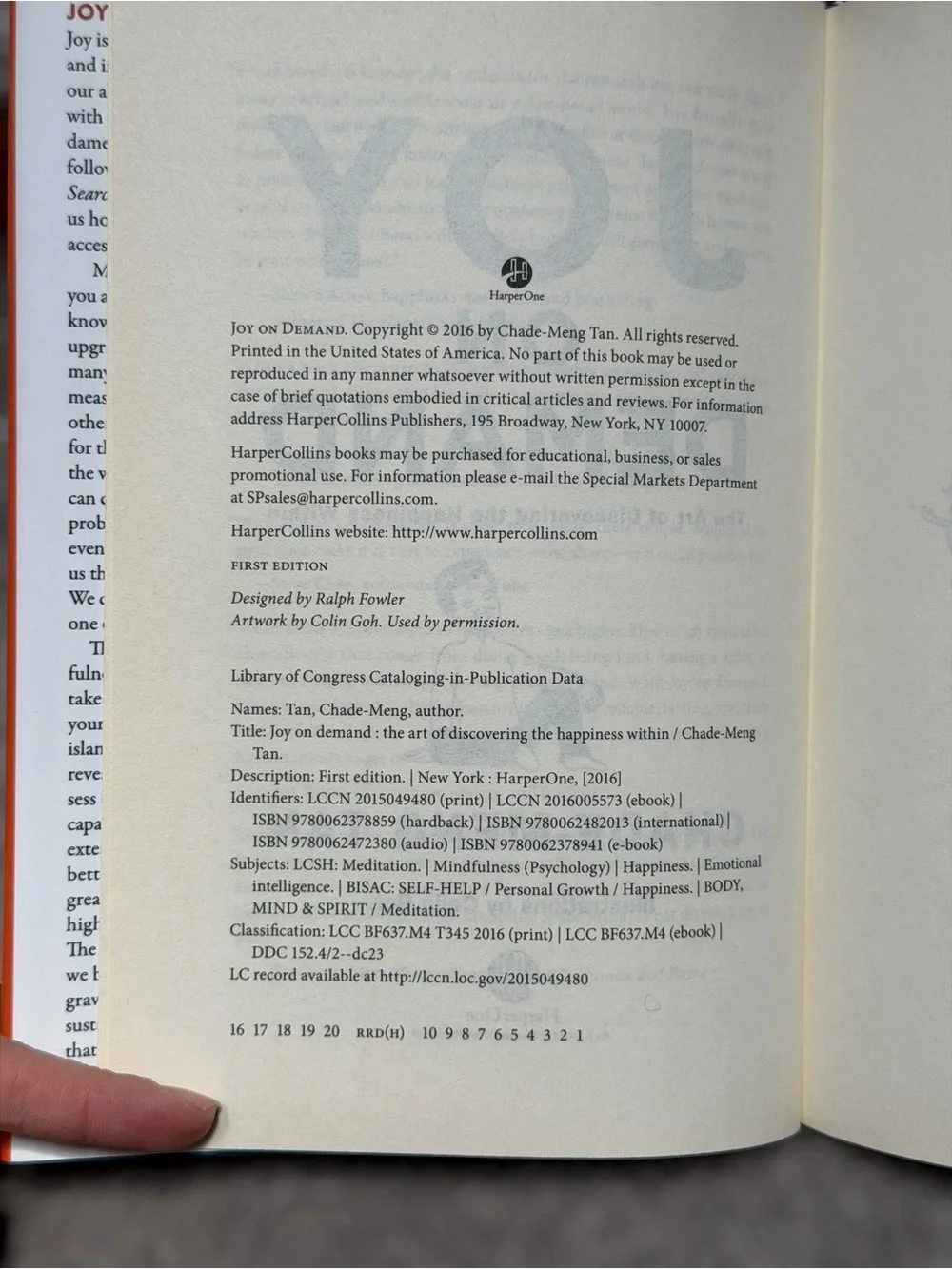 Joy on Demand Chade-Meng Tan Hardcover Happiness Mindfulness Self Help Book